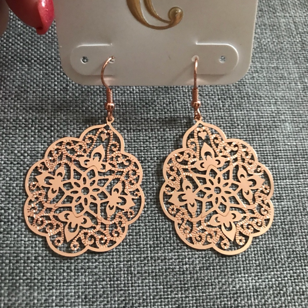 Rose gold earrings
